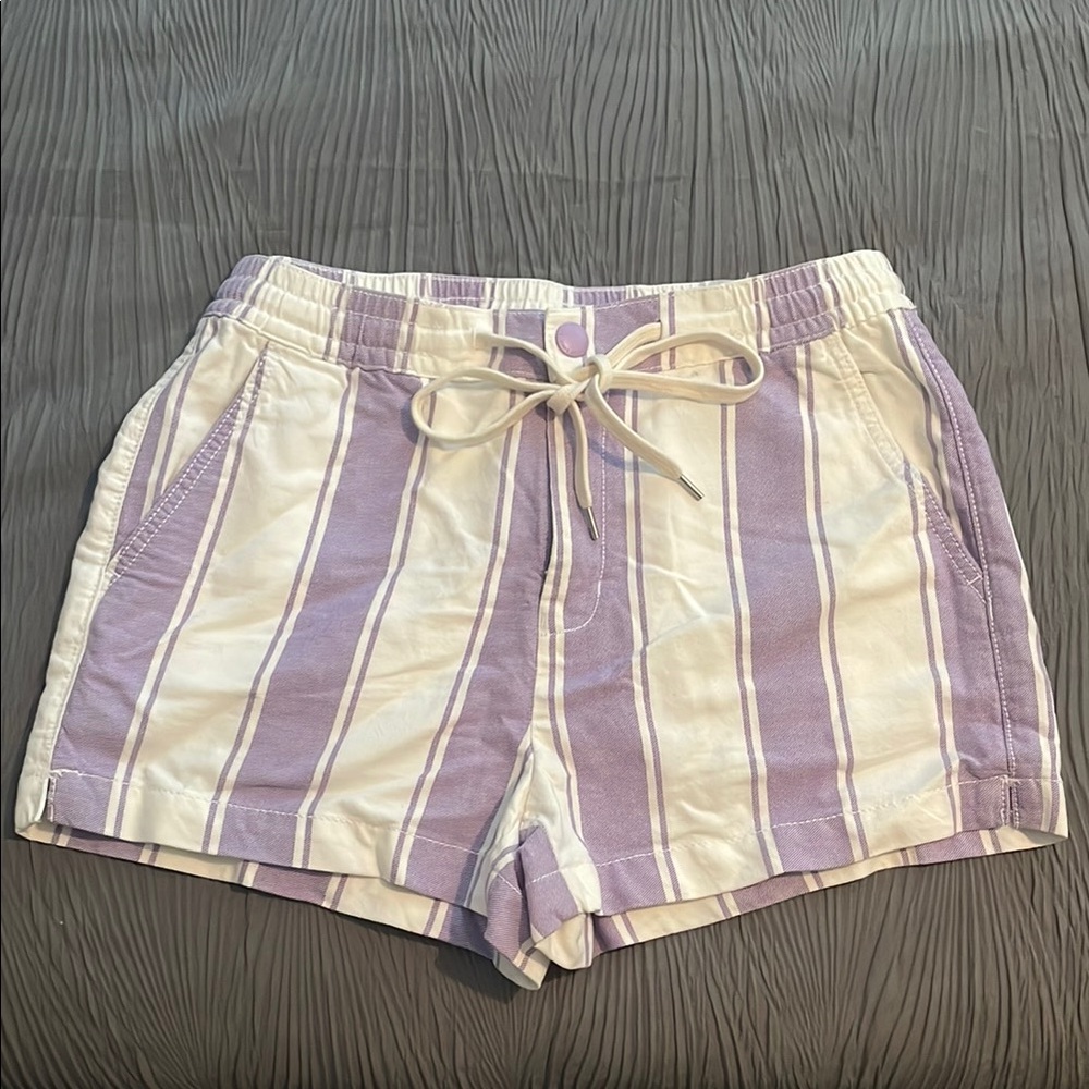 American Eagle Outfitters High Waist Purple and White Summer Shorts